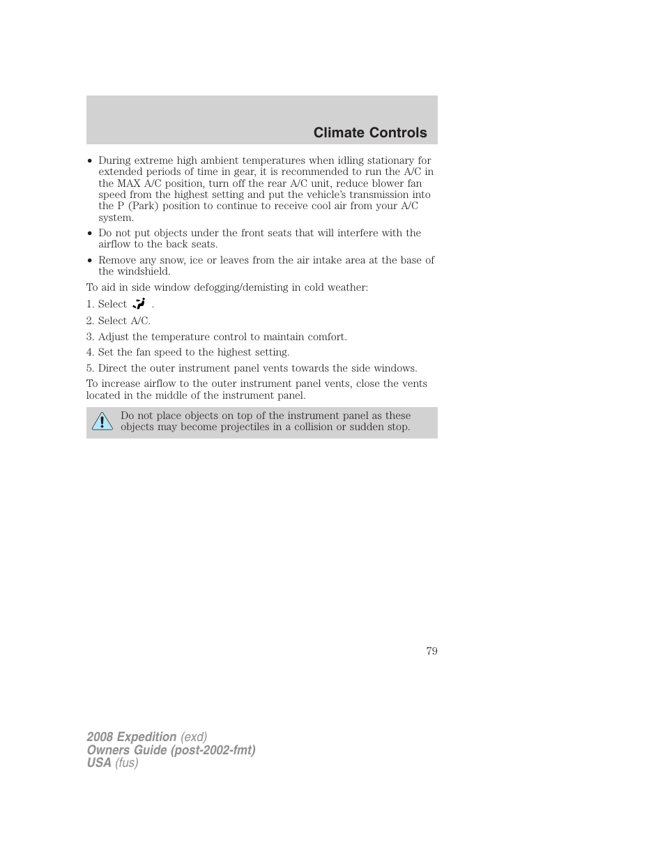 Climate controls | FORD 2008 Expedition v.1 User Manual | Page 79 / 392