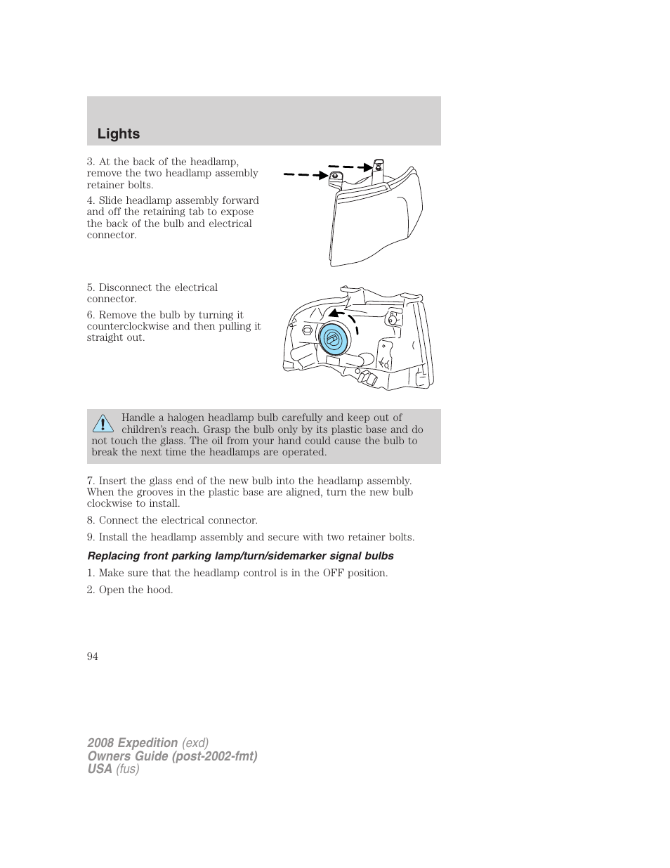 Lights | FORD 2008 Expedition v.1 User Manual | Page 94 / 392