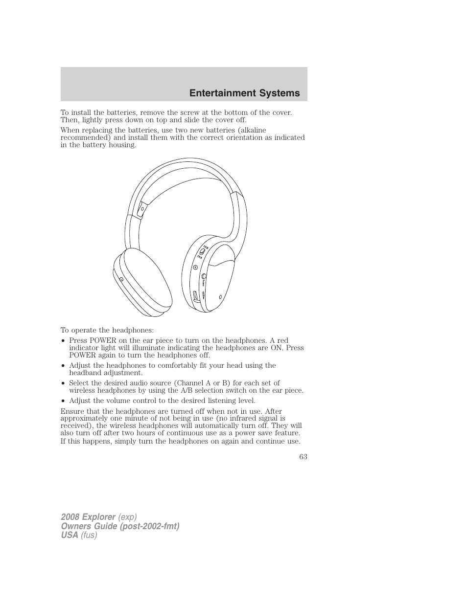 Entertainment systems | FORD 2008 Explorer v.1 User Manual | Page 63 / 384