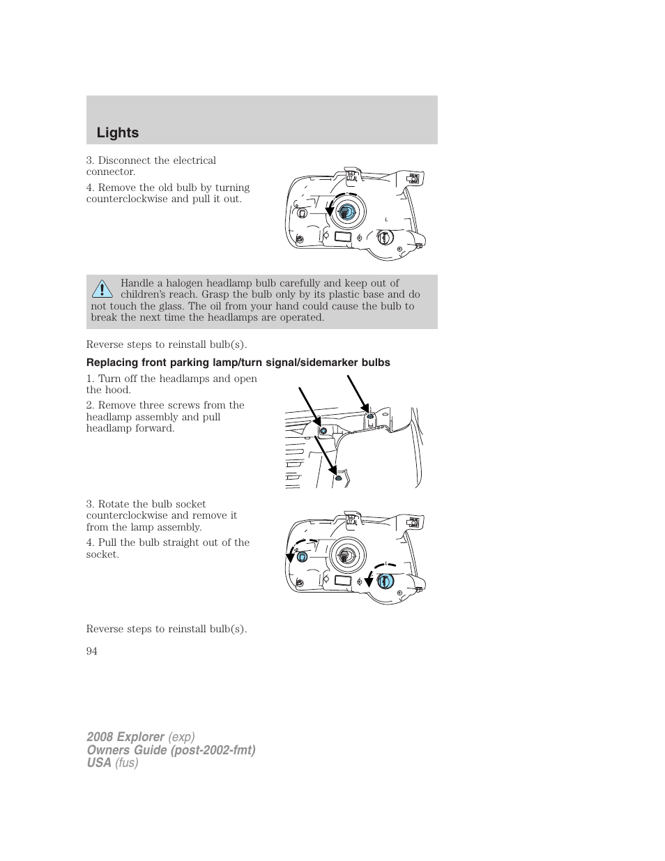 Lights | FORD 2008 Explorer v.1 User Manual | Page 94 / 384