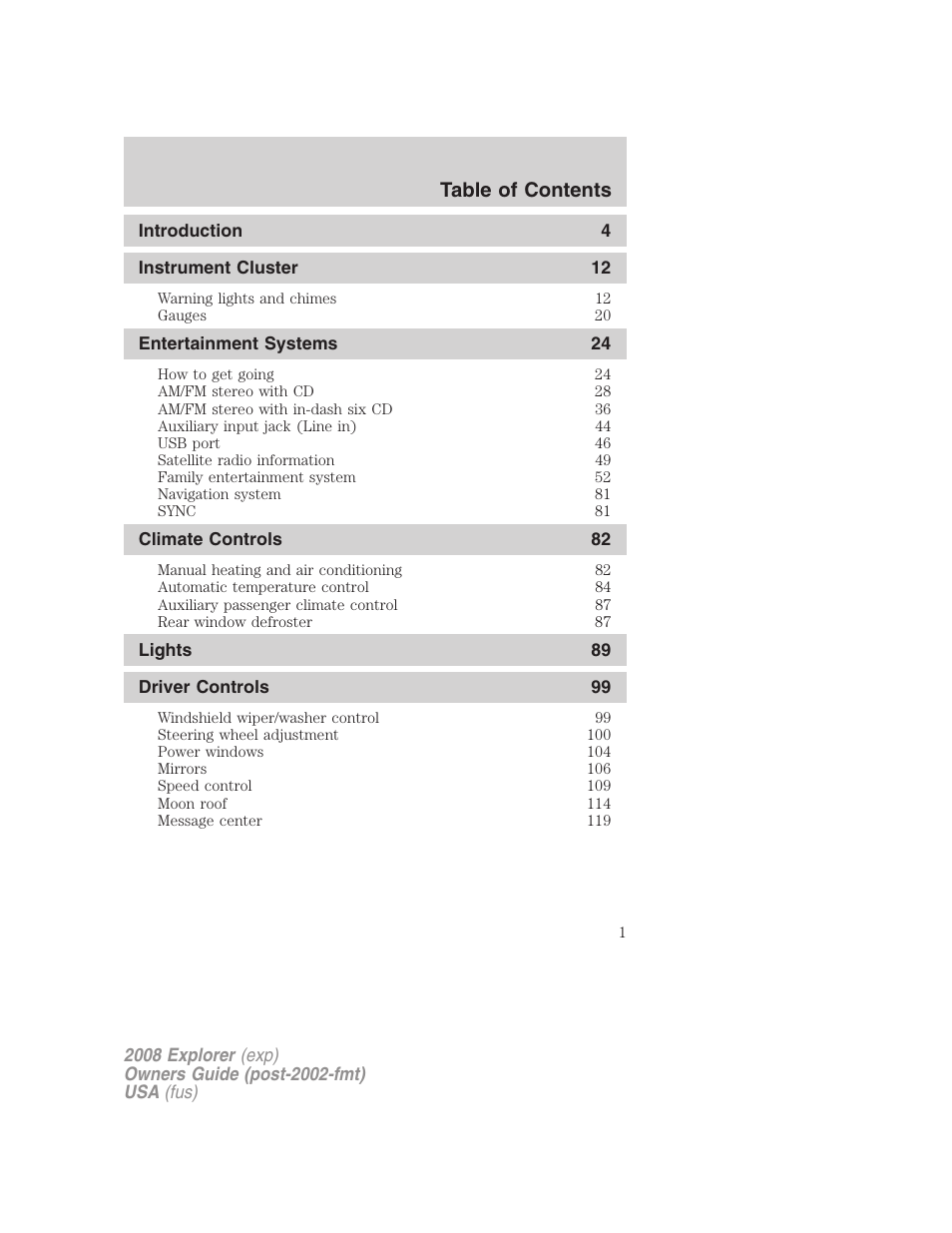 FORD 2008 Explorer v.2 User Manual | 400 pages