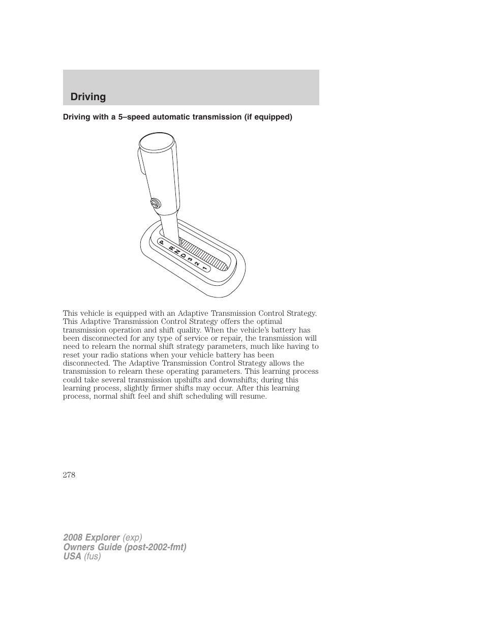 FORD 2008 Explorer v.2 User Manual | Page 278 / 400