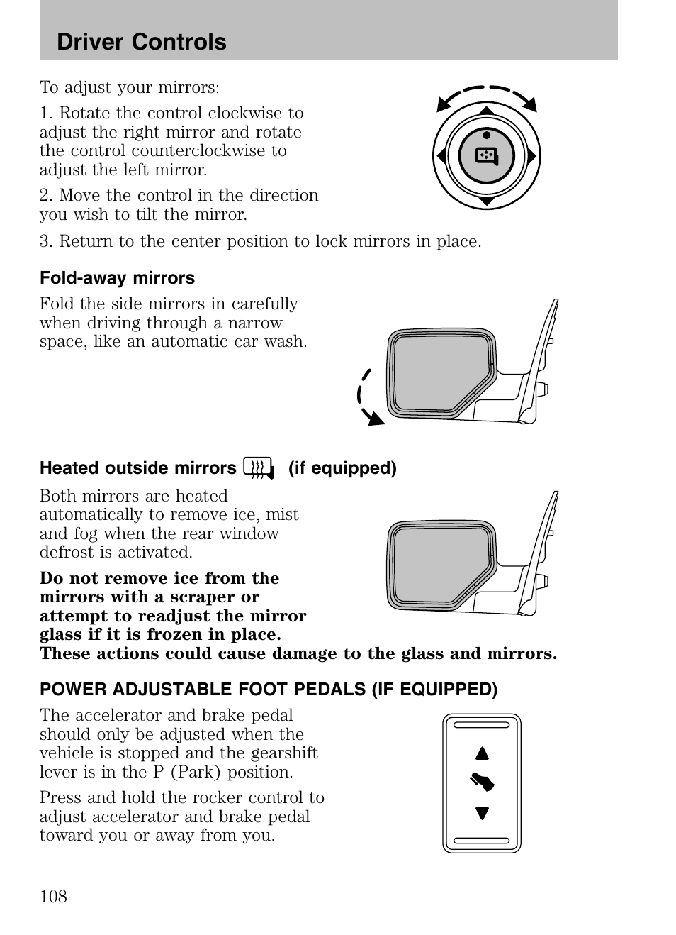 Driver controls | FORD 2008 Explorer v.3 User Manual | Page 108 / 400
