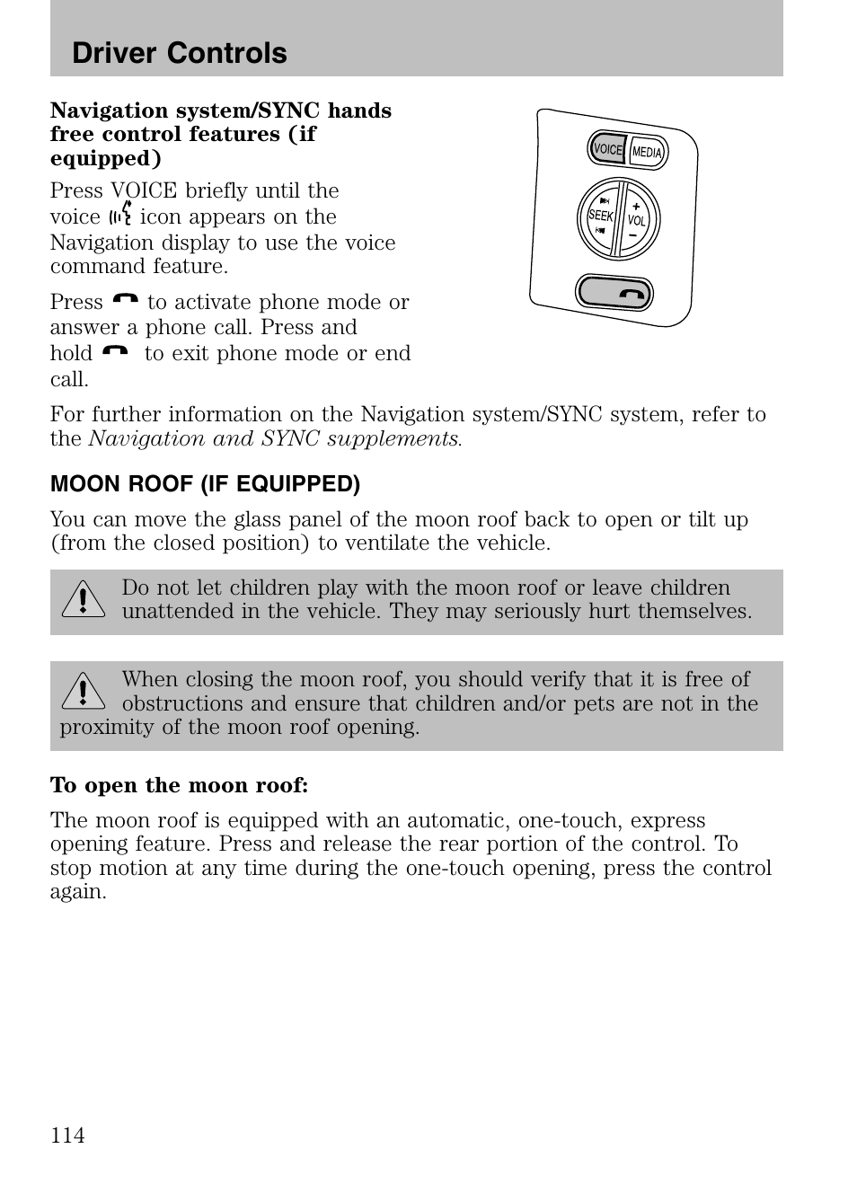 Driver controls | FORD 2008 Explorer v.3 User Manual | Page 114 / 400