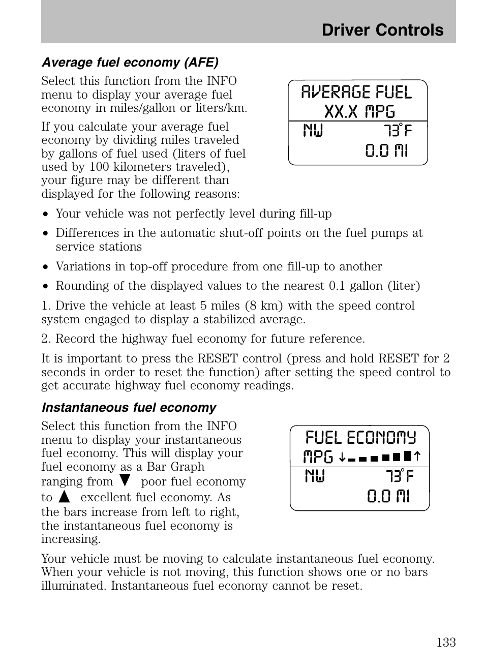 Driver controls | FORD 2008 Explorer v.3 User Manual | Page 133 / 400