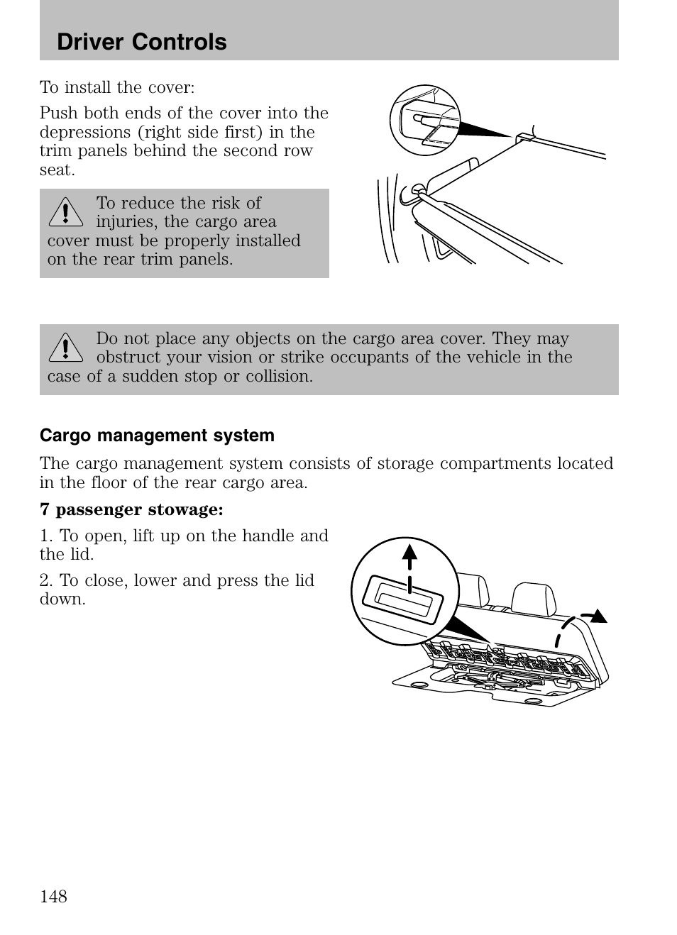 Driver controls | FORD 2008 Explorer v.3 User Manual | Page 148 / 400