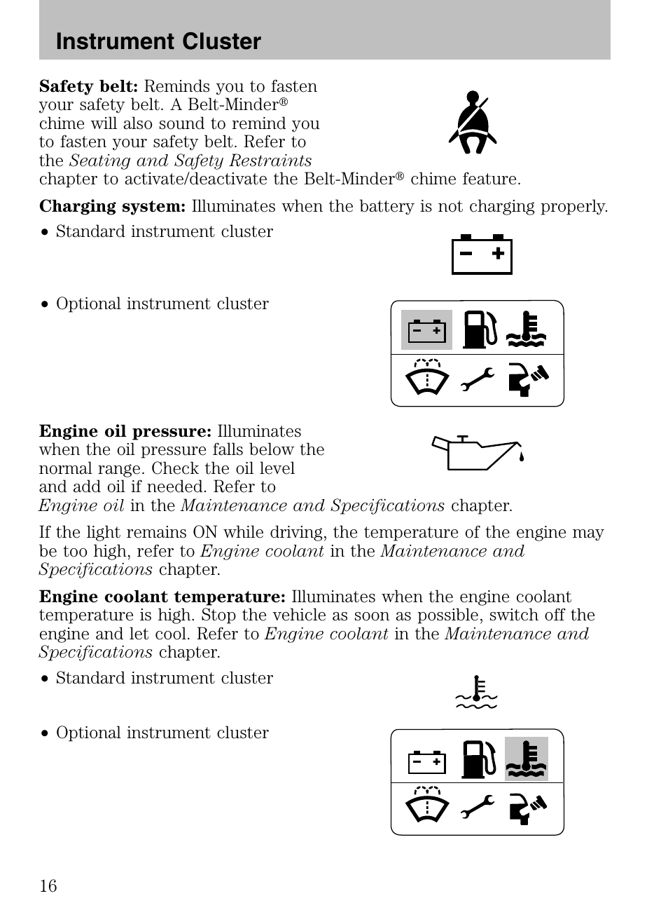 Instrument cluster | FORD 2008 Explorer v.3 User Manual | Page 16 / 400