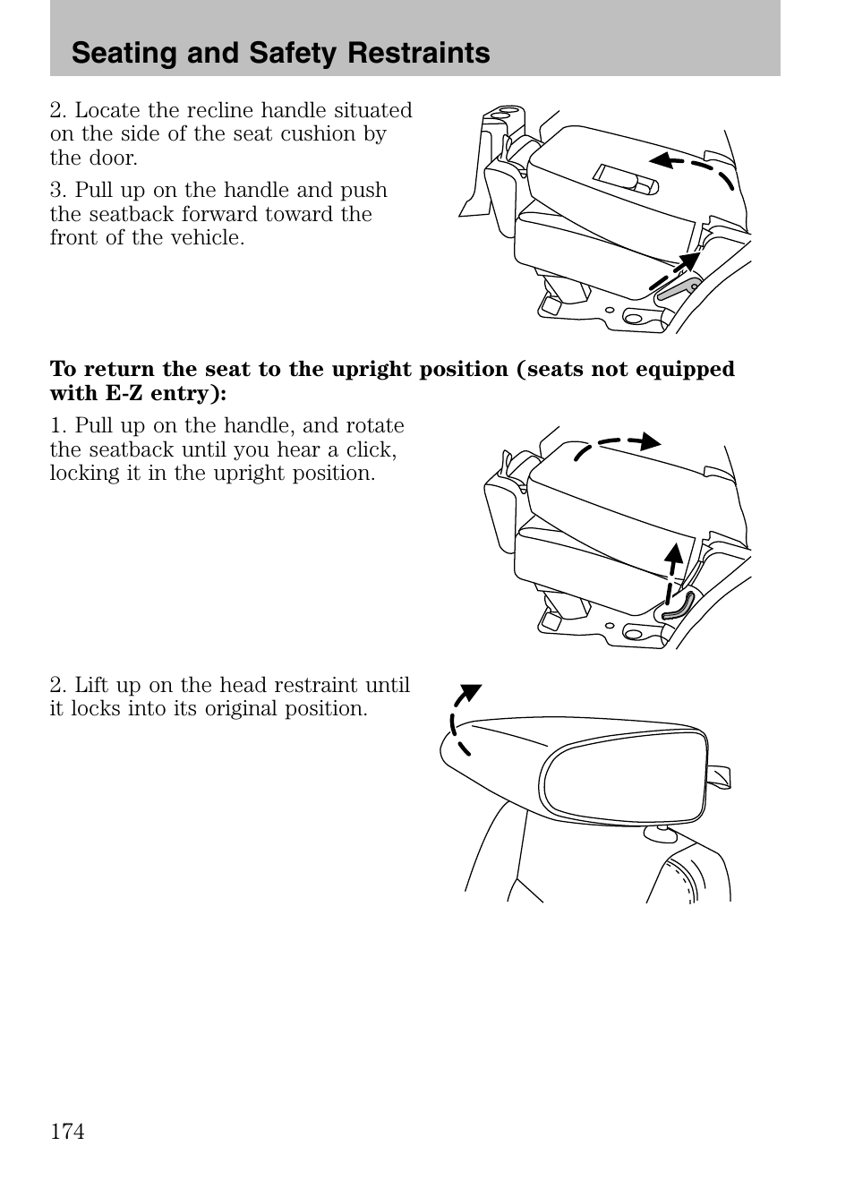 Seating and safety restraints | FORD 2008 Explorer v.3 User Manual | Page 174 / 400