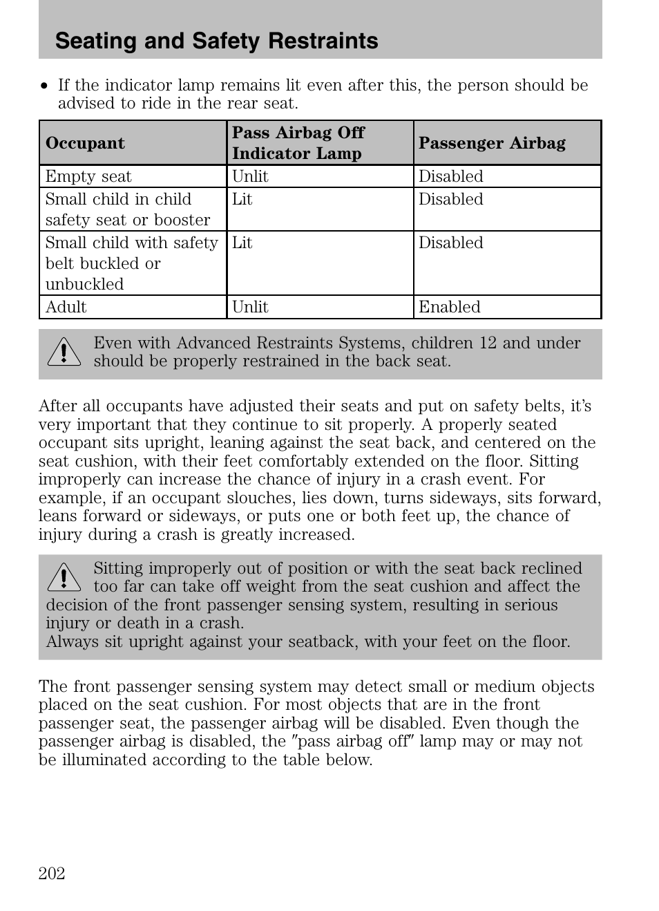 Seating and safety restraints | FORD 2008 Explorer v.3 User Manual | Page 202 / 400