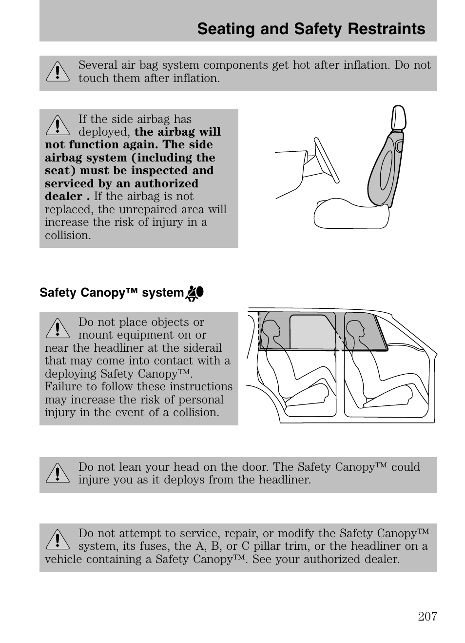 Seating and safety restraints | FORD 2008 Explorer v.3 User Manual | Page 207 / 400