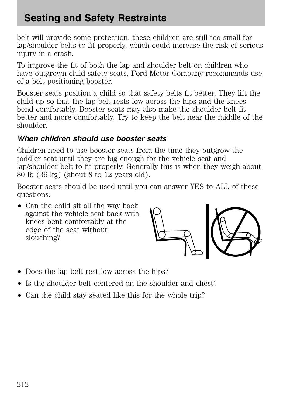 Seating and safety restraints | FORD 2008 Explorer v.3 User Manual | Page 212 / 400