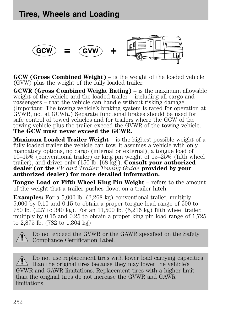 Tires, wheels and loading | FORD 2008 Explorer v.3 User Manual | Page 252 / 400