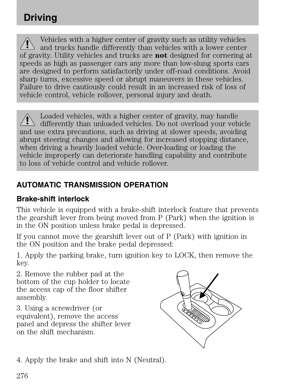 Driving | FORD 2008 Explorer v.3 User Manual | Page 276 / 400