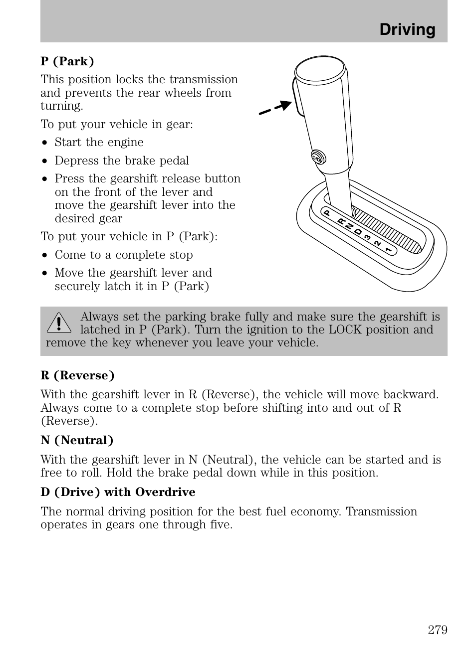 Driving | FORD 2008 Explorer v.3 User Manual | Page 279 / 400