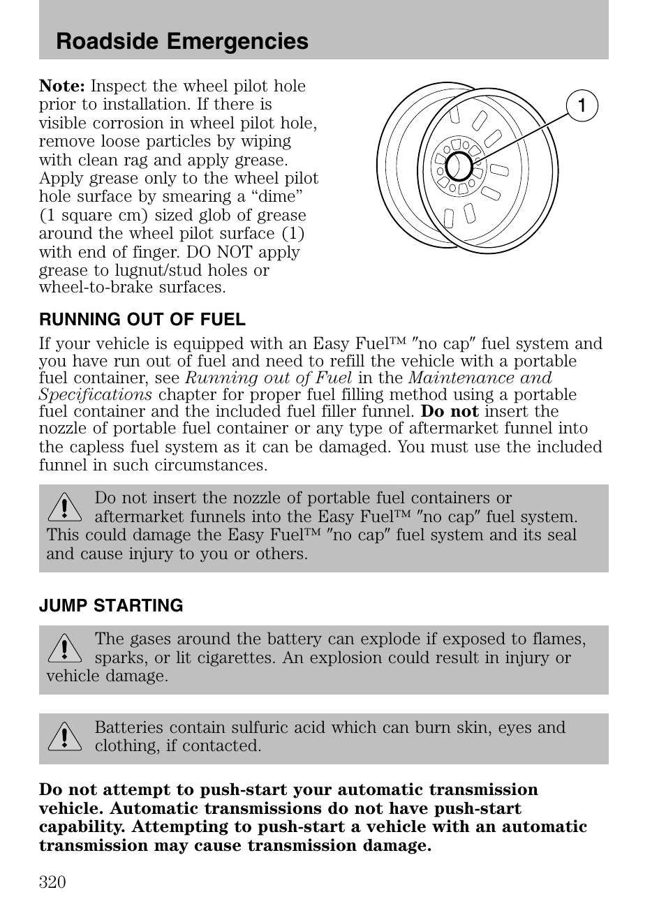 Roadside emergencies | FORD 2008 Explorer v.3 User Manual | Page 320 / 400