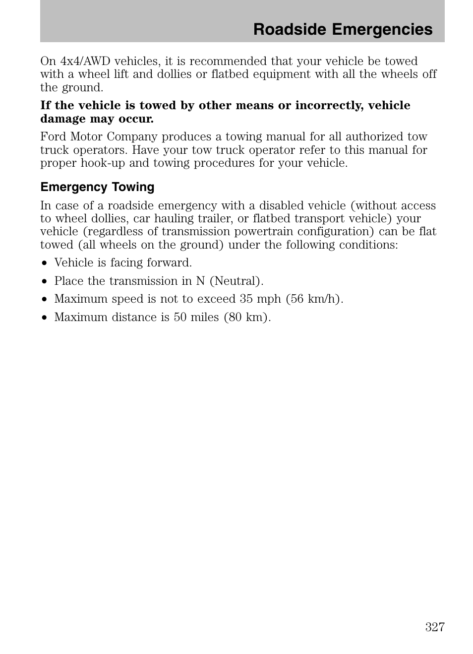 Roadside emergencies | FORD 2008 Explorer v.3 User Manual | Page 327 / 400