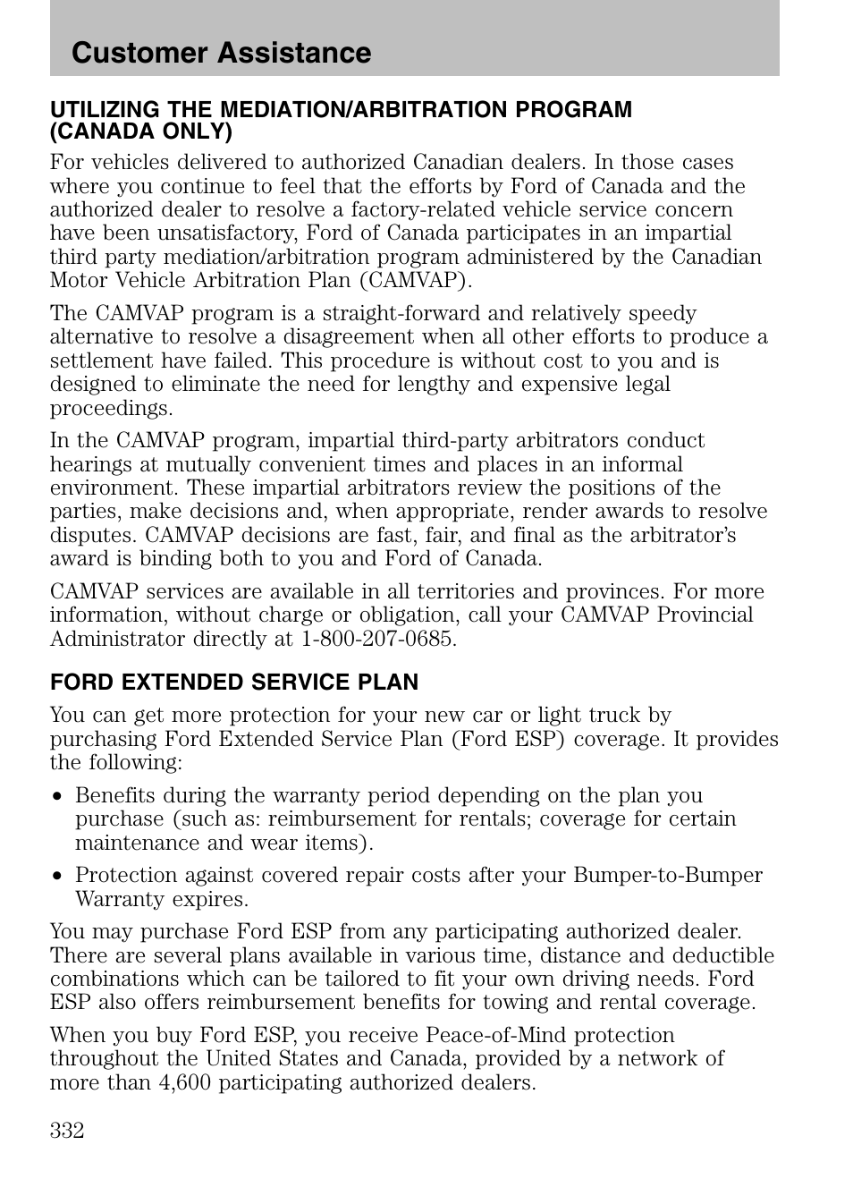 Customer assistance | FORD 2008 Explorer v.3 User Manual | Page 332 / 400