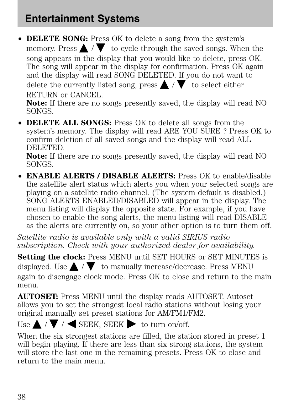 Entertainment systems | FORD 2008 Explorer v.3 User Manual | Page 38 / 400