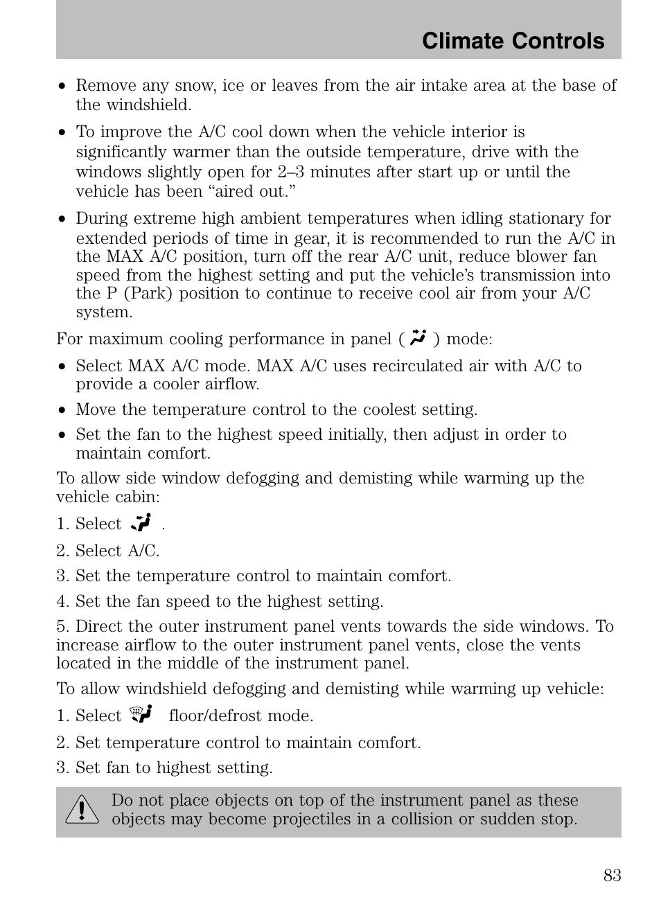 Climate controls | FORD 2008 Explorer v.3 User Manual | Page 83 / 400