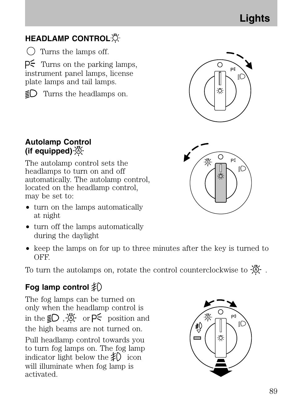 Lights | FORD 2008 Explorer v.3 User Manual | Page 89 / 400