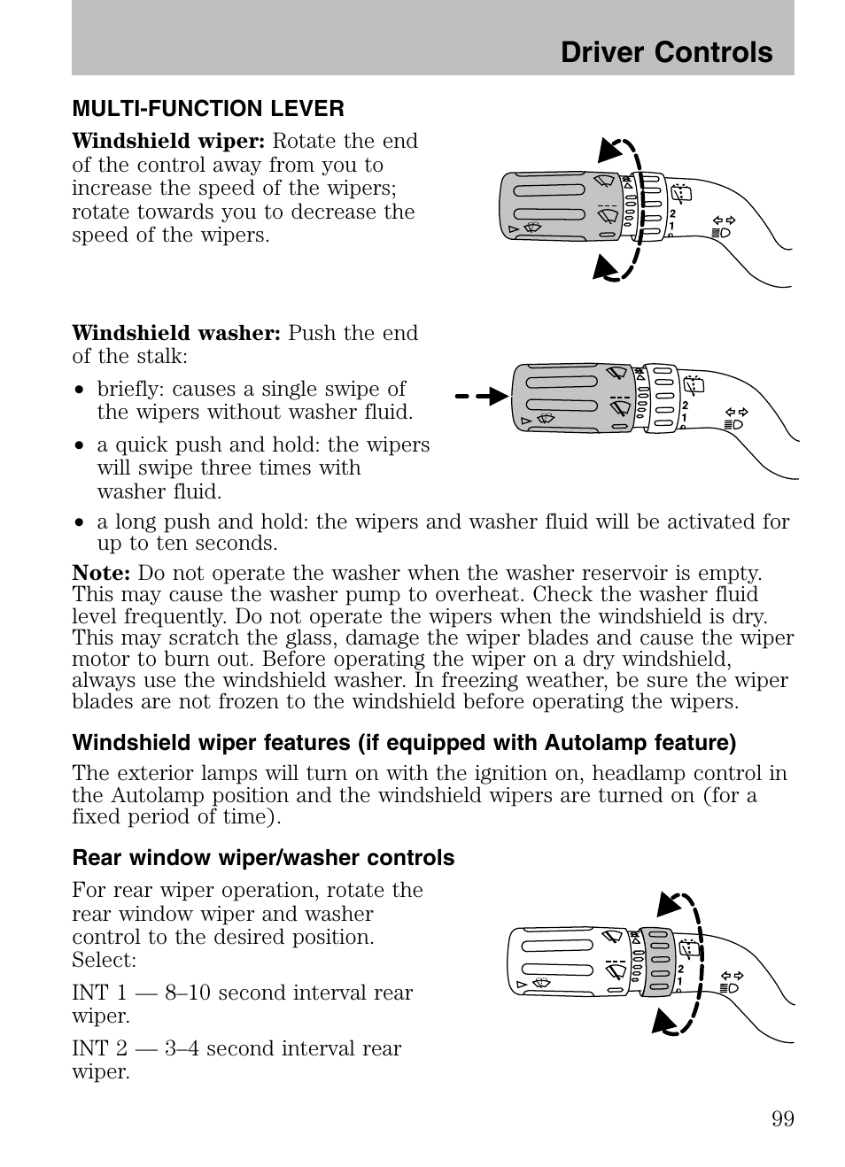 Driver controls | FORD 2008 Explorer v.3 User Manual | Page 99 / 400