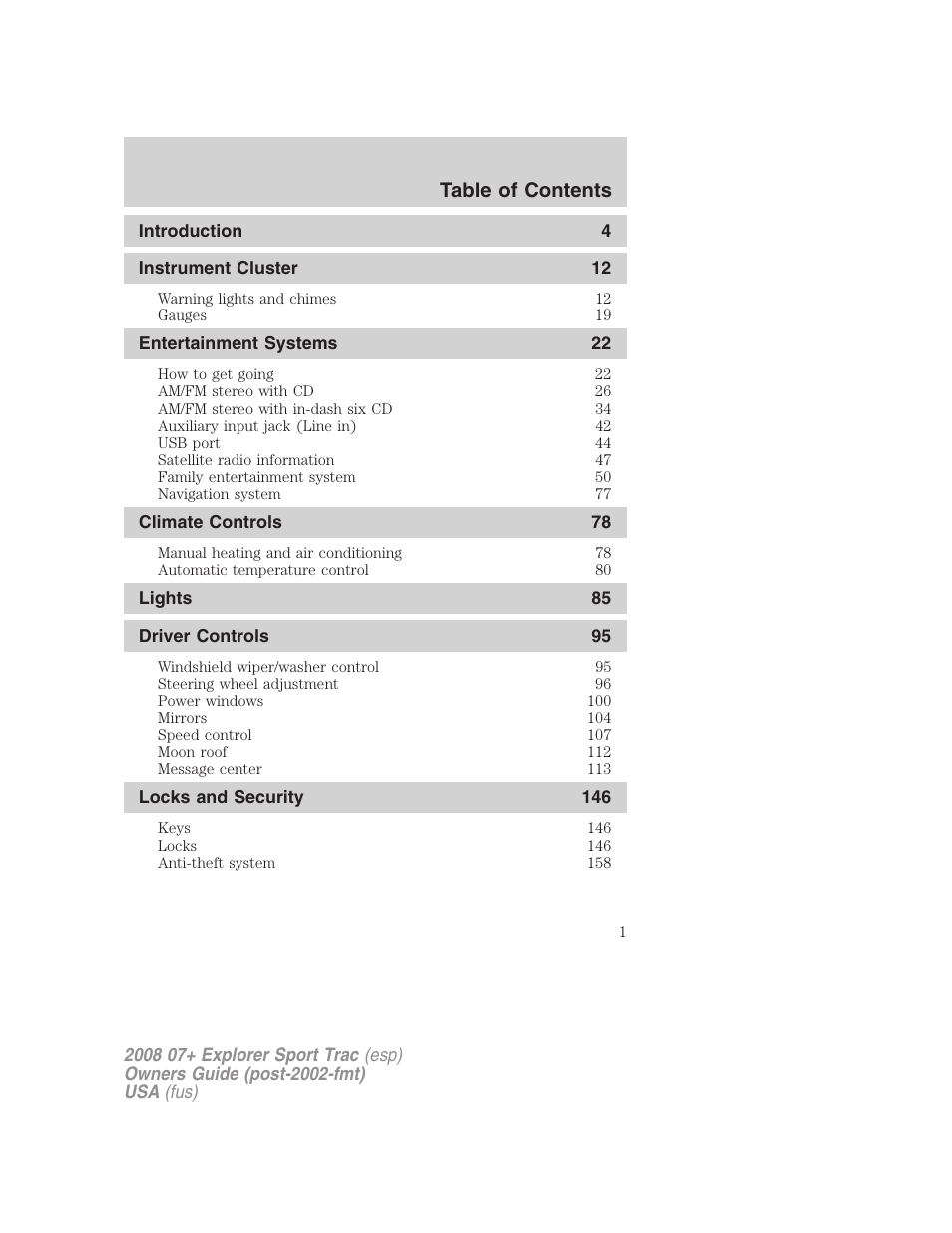 FORD 2008 Explorer Sport Trac v.1 User Manual | 368 pages