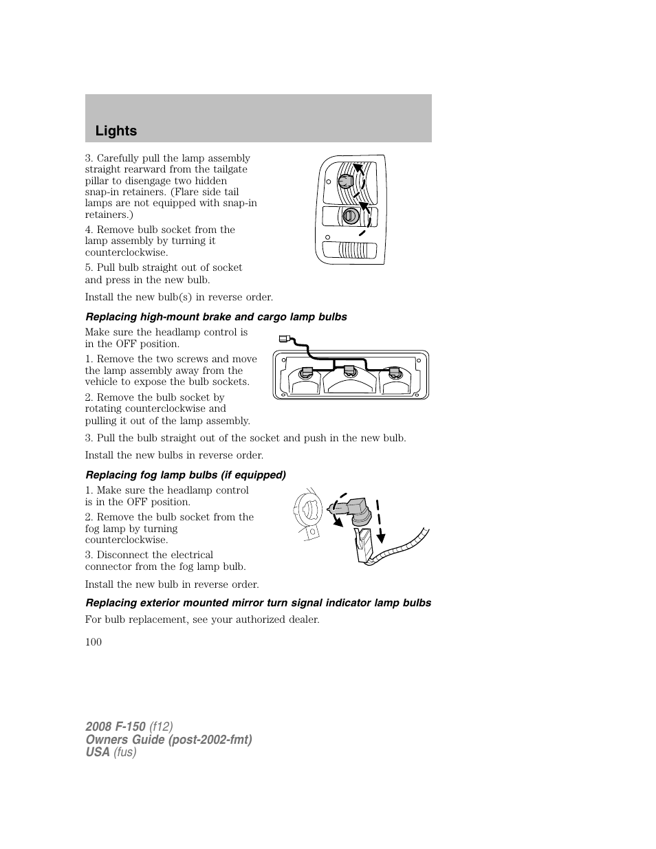 Lights | FORD 2008 F-150 v.1 User Manual | Page 100 / 400