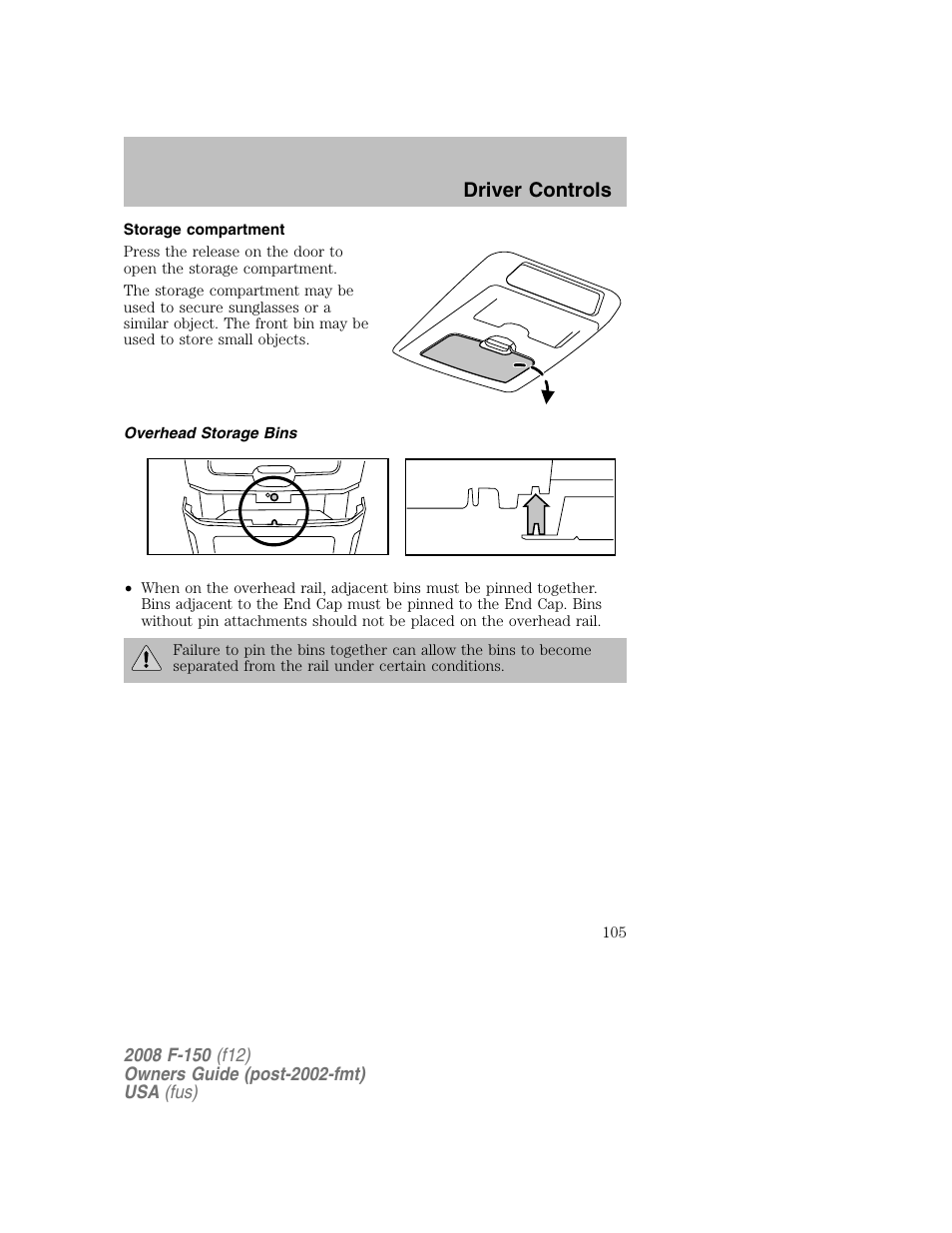 Driver controls | FORD 2008 F-150 v.1 User Manual | Page 105 / 400