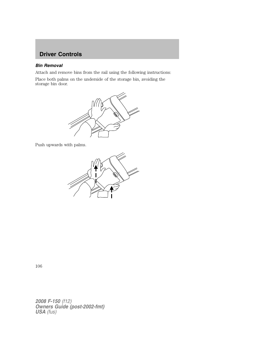 Driver controls | FORD 2008 F-150 v.1 User Manual | Page 106 / 400