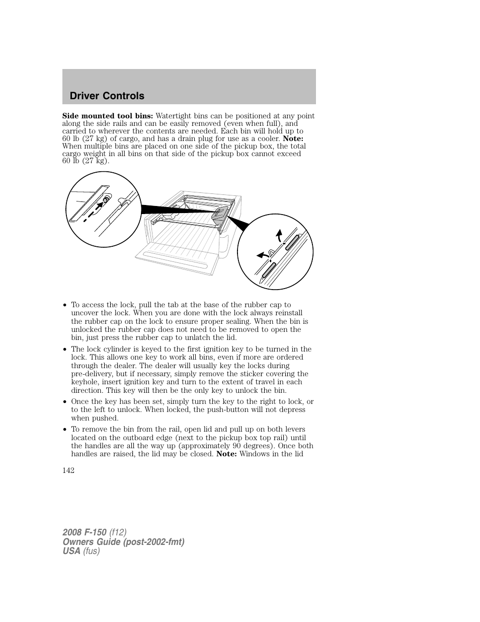 Driver controls | FORD 2008 F-150 v.1 User Manual | Page 142 / 400