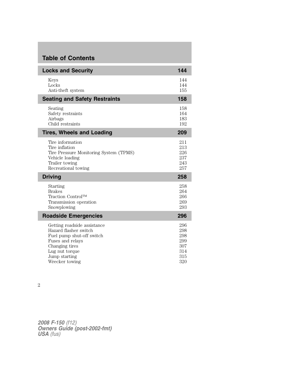 FORD 2008 F-150 v.1 User Manual | Page 2 / 400