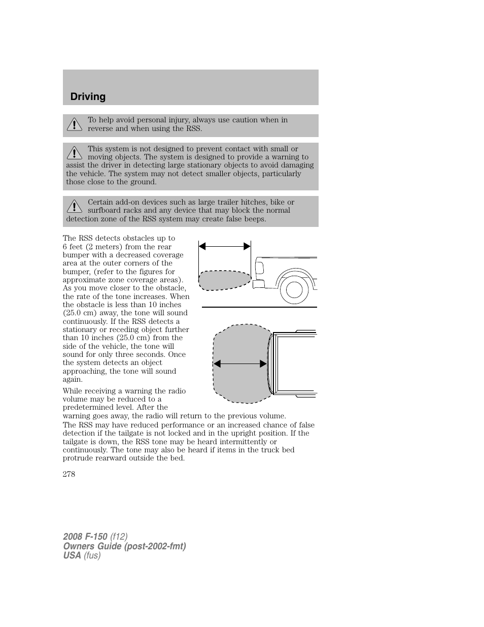 Driving | FORD 2008 F-150 v.1 User Manual | Page 278 / 400