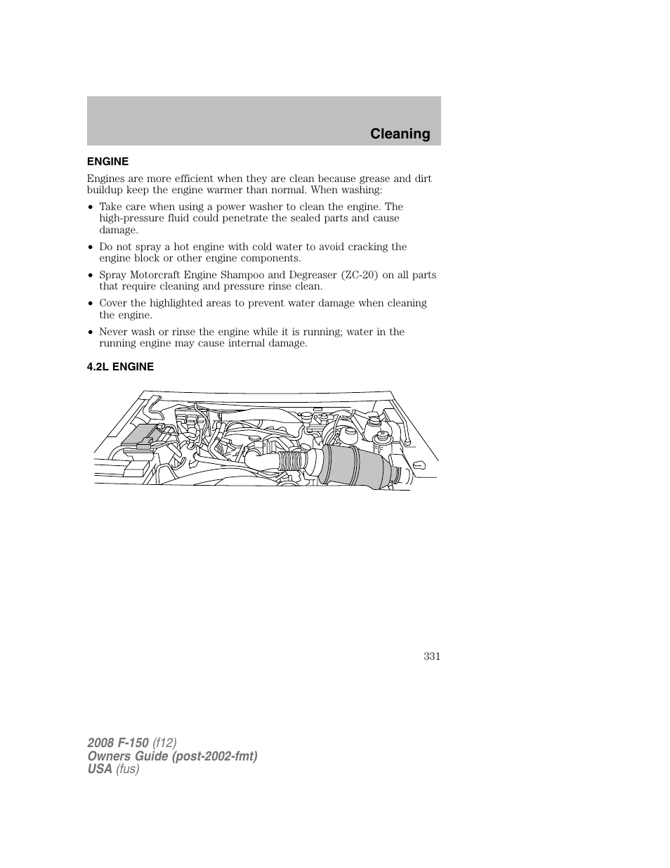 Cleaning | FORD 2008 F-150 v.1 User Manual | Page 331 / 400