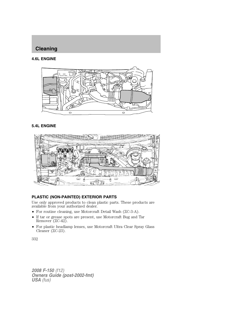 Cleaning | FORD 2008 F-150 v.1 User Manual | Page 332 / 400