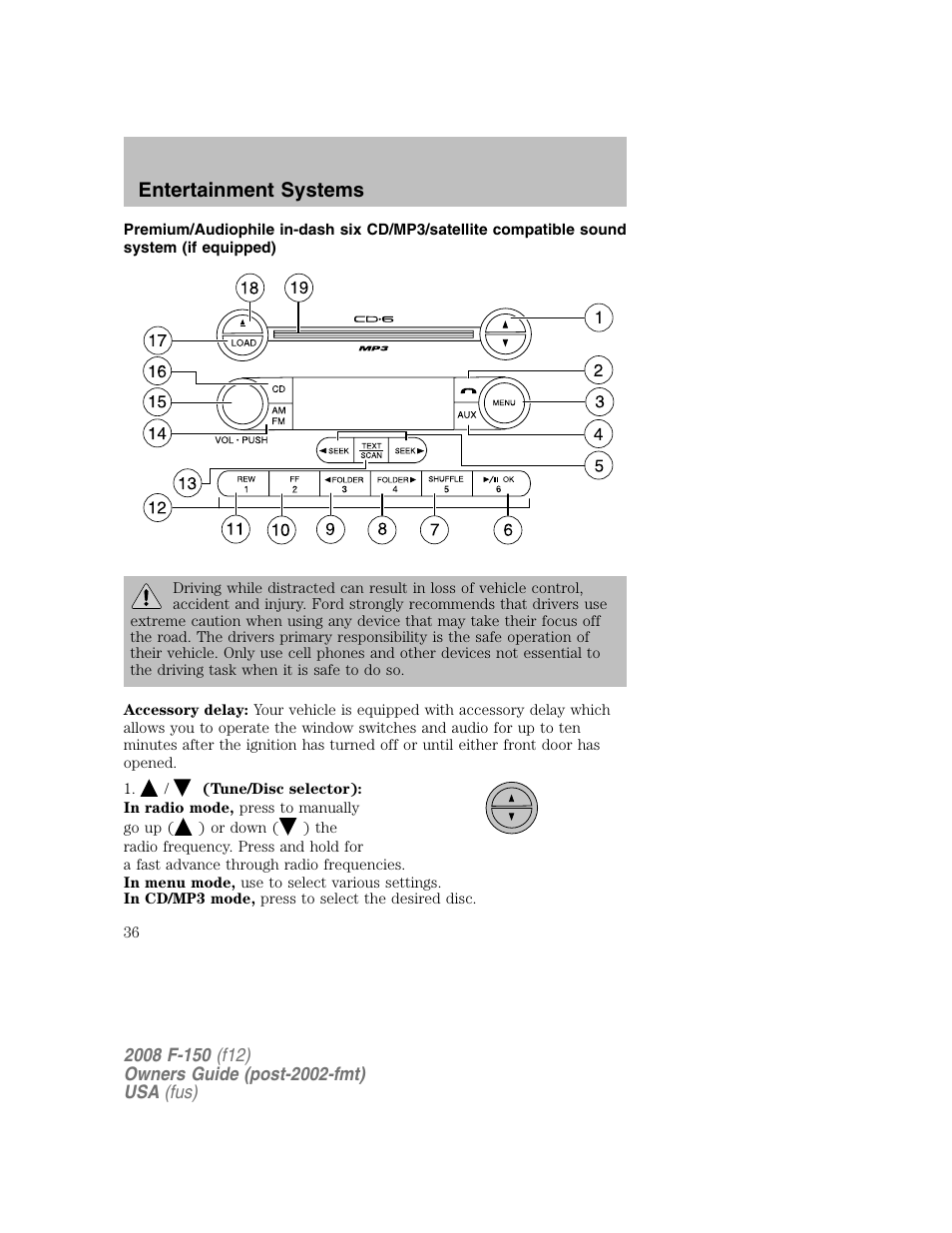 Entertainment systems | FORD 2008 F-150 v.1 User Manual | Page 36 / 400