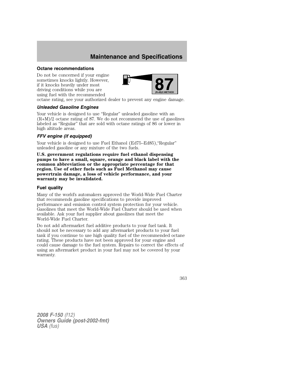 FORD 2008 F-150 v.1 User Manual | Page 363 / 400