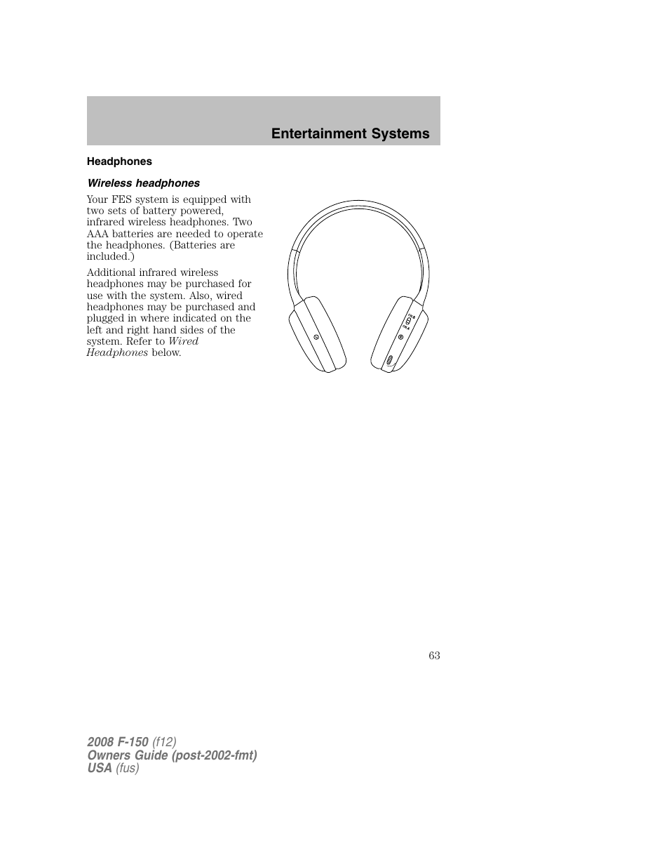 Entertainment systems | FORD 2008 F-150 v.1 User Manual | Page 63 / 400