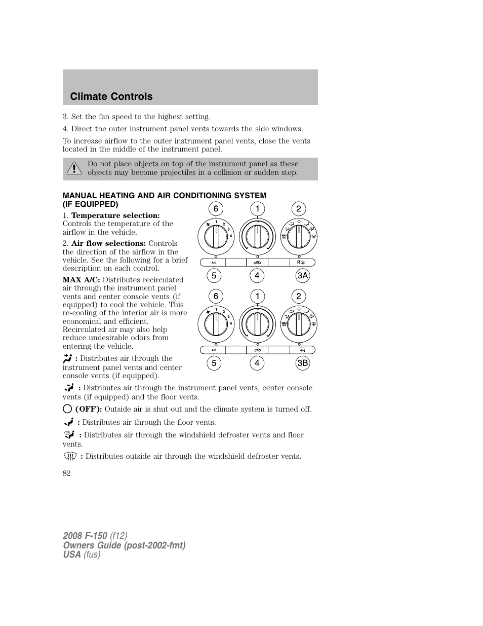 Climate controls | FORD 2008 F-150 v.1 User Manual | Page 82 / 400