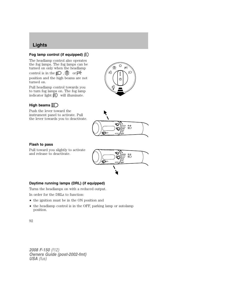 Lights | FORD 2008 F-150 v.1 User Manual | Page 92 / 400