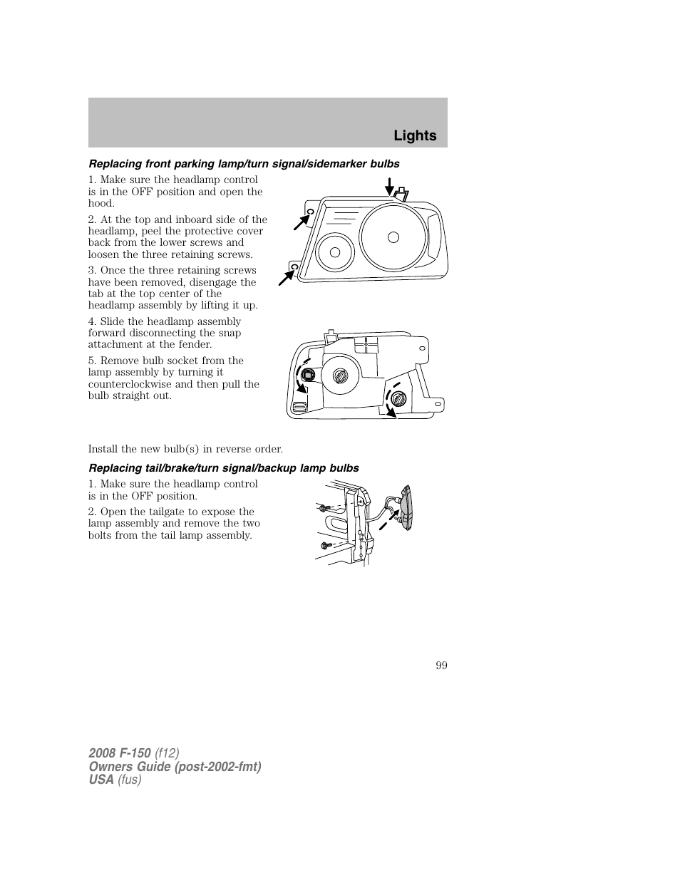 Lights | FORD 2008 F-150 v.1 User Manual | Page 99 / 400