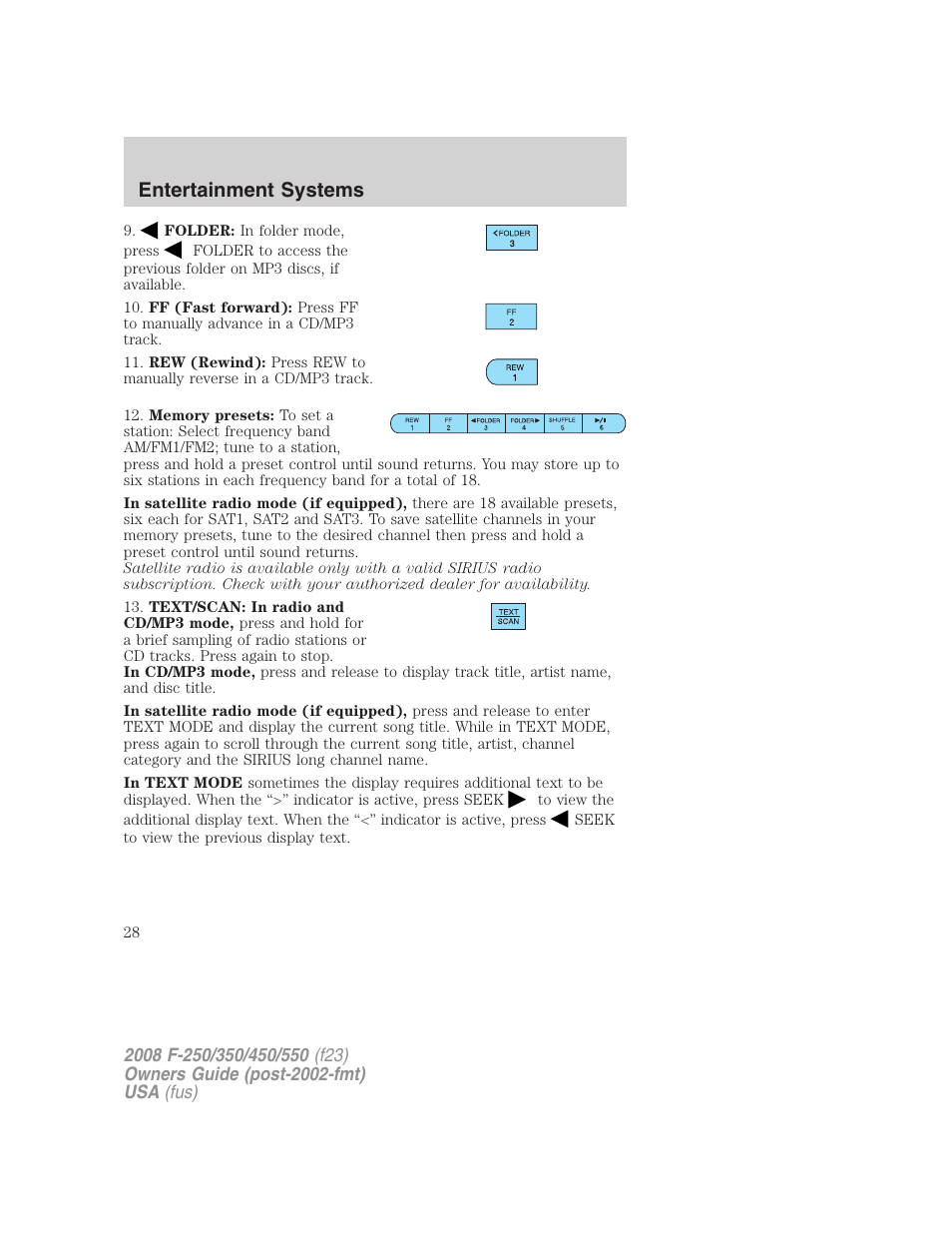 Entertainment systems | FORD 2008 F-550 v.1 User Manual | Page 28 / 368