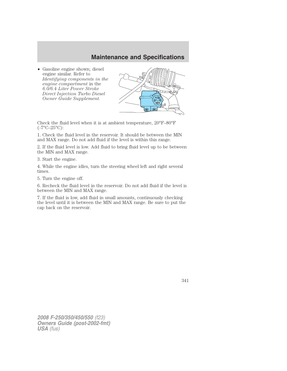 Maintenance and specifications | FORD 2008 F-550 v.1 User Manual | Page 341 / 368