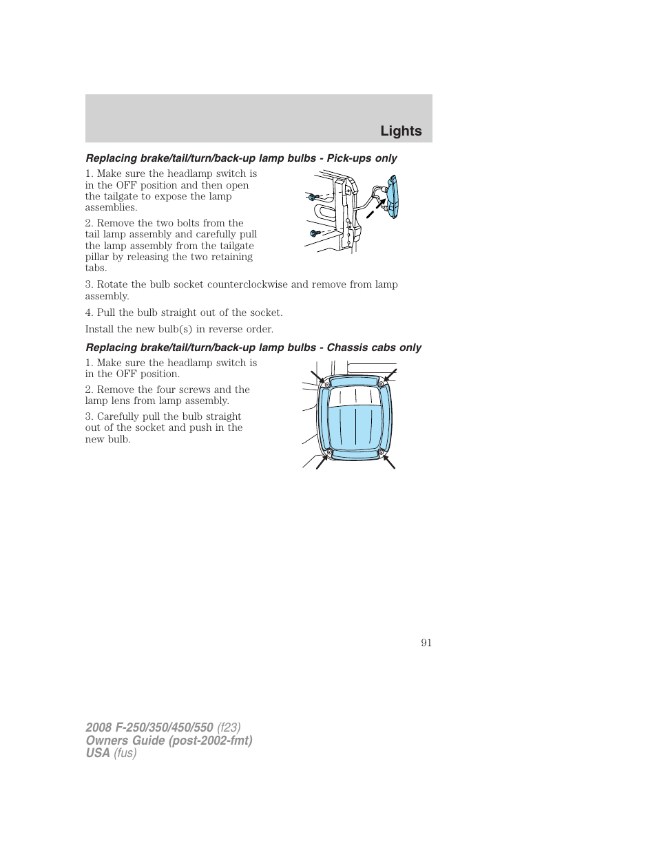 Lights | FORD 2008 F-550 v.1 User Manual | Page 91 / 368