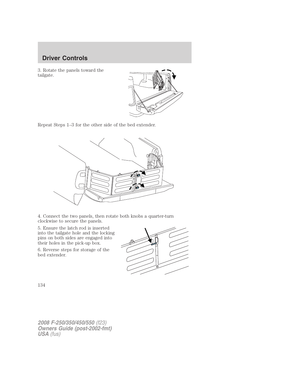 Driver controls | FORD 2008 F-550 v.2 User Manual | Page 134 / 368