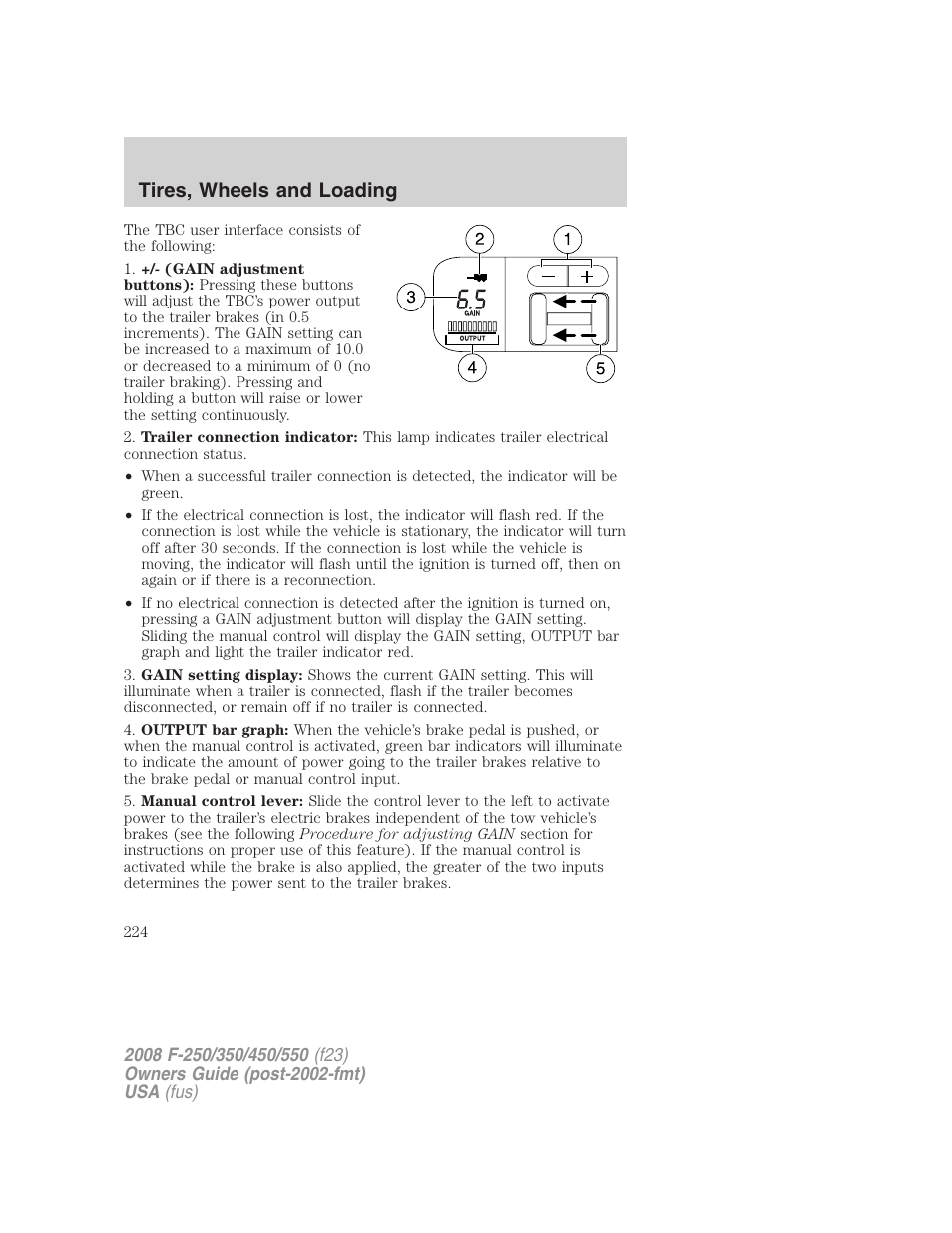 Tires, wheels and loading | FORD 2008 F-550 v.2 User Manual | Page 224 / 368