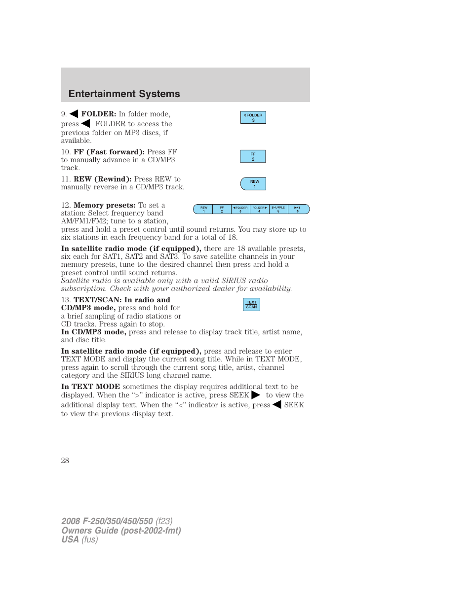 Entertainment systems | FORD 2008 F-550 v.2 User Manual | Page 28 / 368