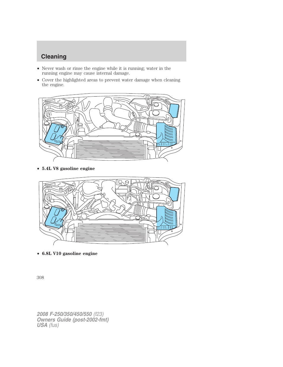 Cleaning | FORD 2008 F-550 v.2 User Manual | Page 308 / 368