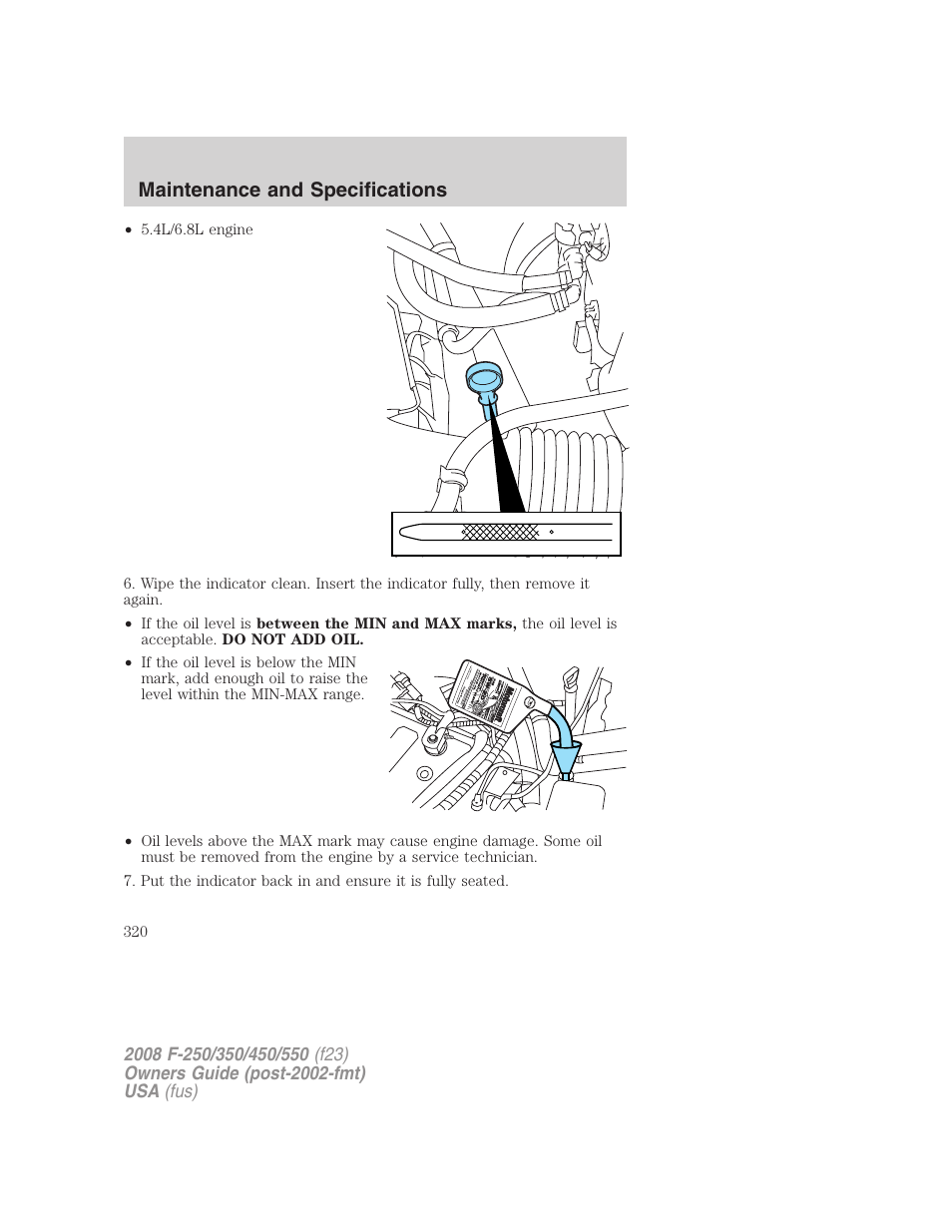 Maintenance and specifications | FORD 2008 F-550 v.2 User Manual | Page 320 / 368