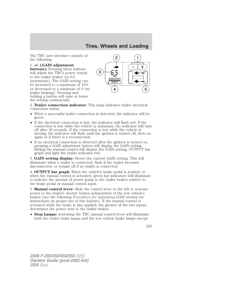 Tires, wheels and loading | FORD 2008 F-550 v.3 User Manual | Page 245 / 392