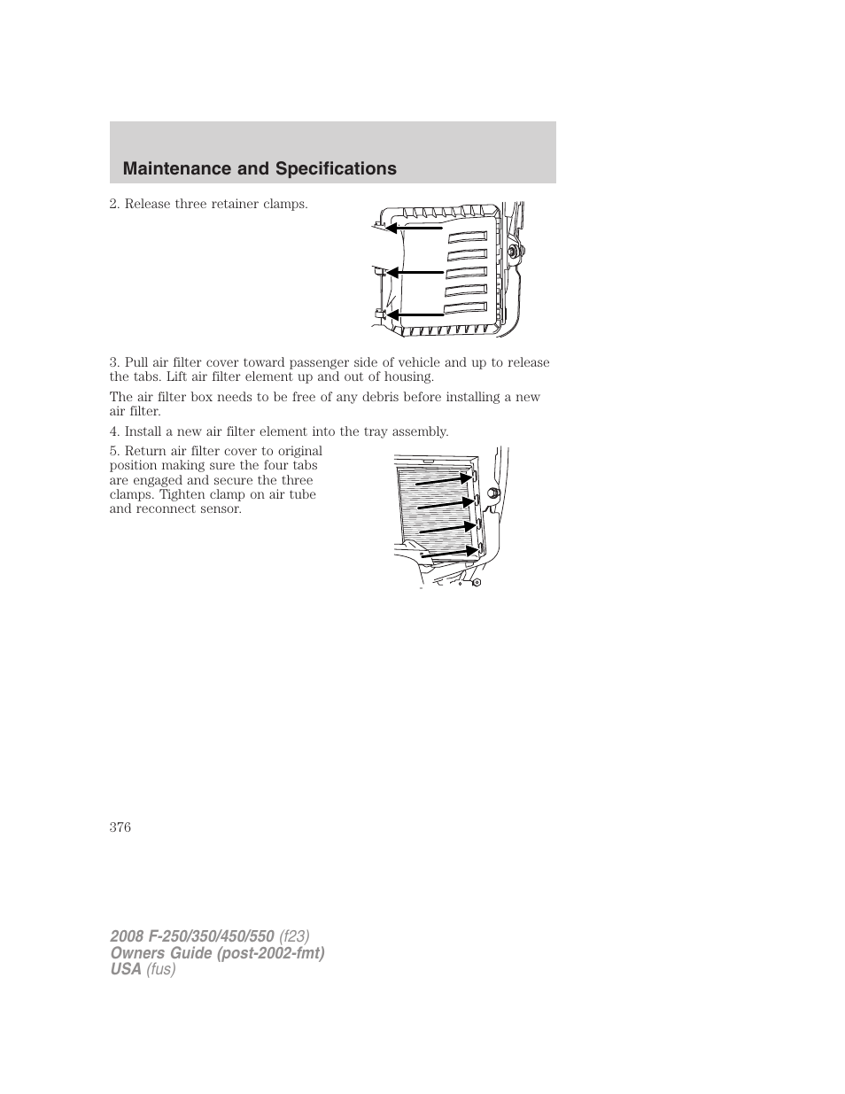 Maintenance and specifications | FORD 2008 F-550 v.3 User Manual | Page 376 / 392